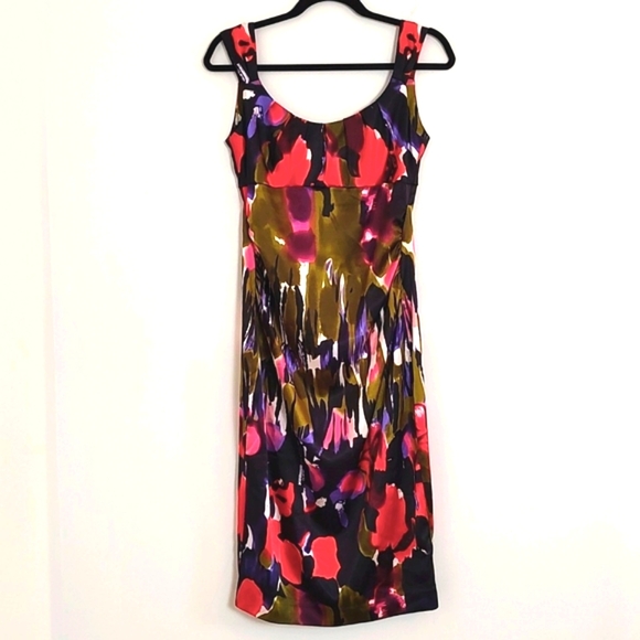 Maggy London Womens Jewel Tone Fitted Empire Ruched Waist/ Size 6 - Picture 1 of 9